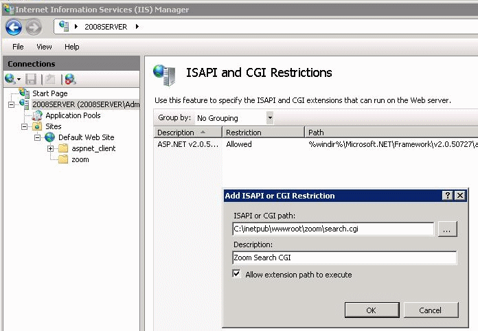 Add ISAPI or CGI Restriction