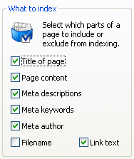 Configuring metadata to index screenshot